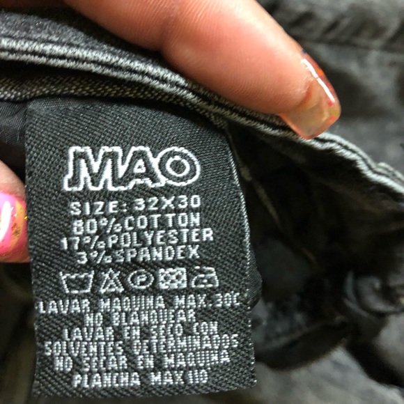 MAO 32 x 30 GREY STONEWASHED PLEATED MEN HEANS - Picture 6 of 6